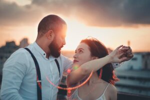 sunset man love people